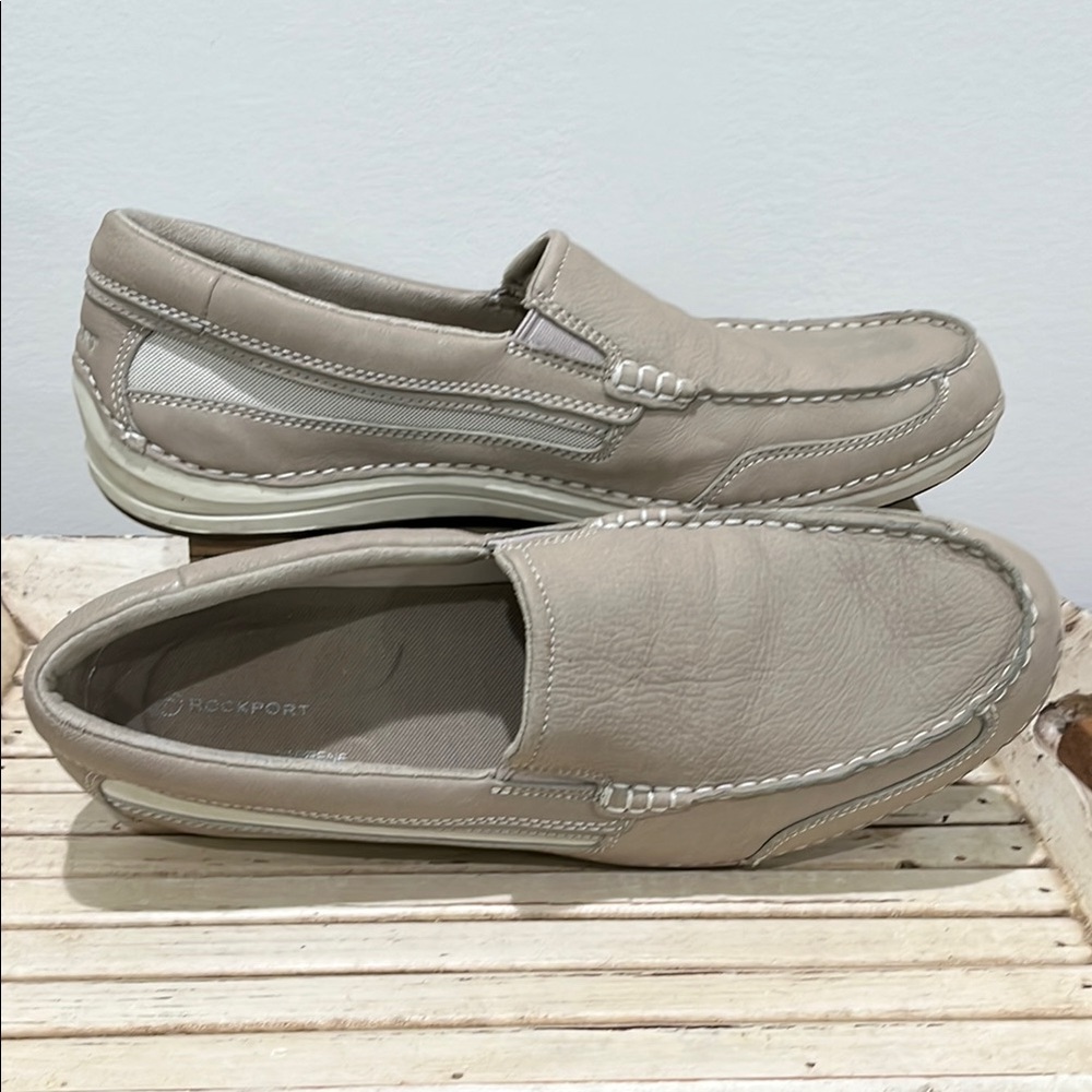 Rockport Men's Beige Slip-On Loafers